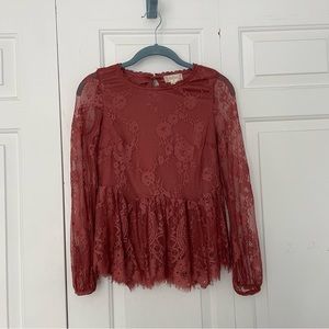 Altar’d state peplum lace top